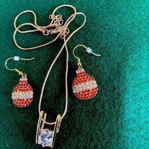 Christmas earrings & Crystal pendant